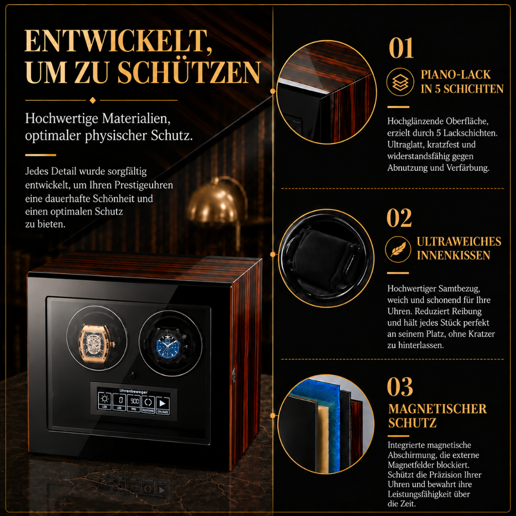 Automatischer Uhrenbeweger für 2 Uhren
