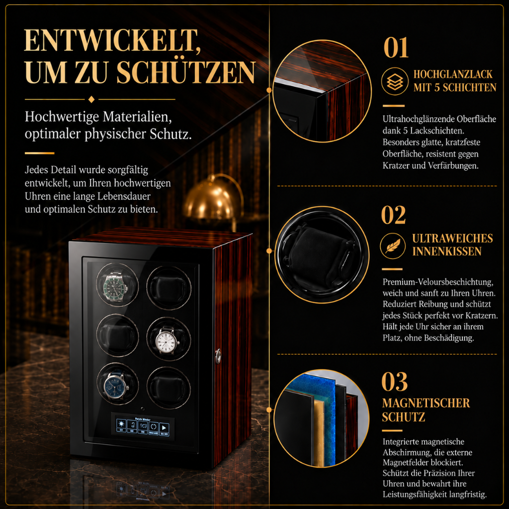 Automatischer Uhrenbeweger für 6 Uhren