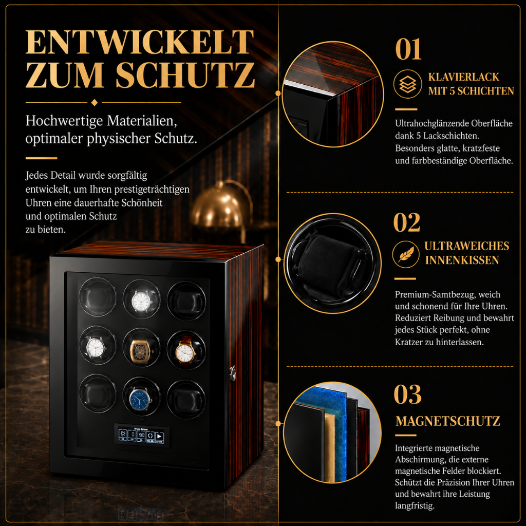 Automatischer Uhrenbeweger für 9 Uhren