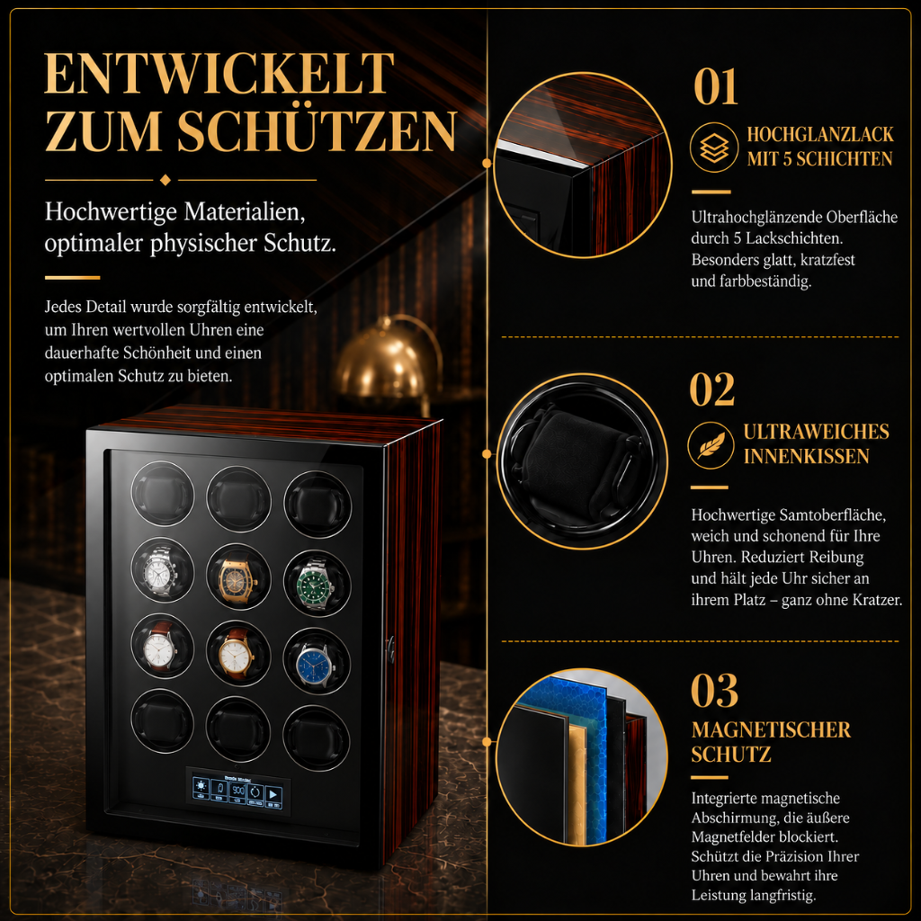Automatischer Uhrenbeweger für 12 Uhren