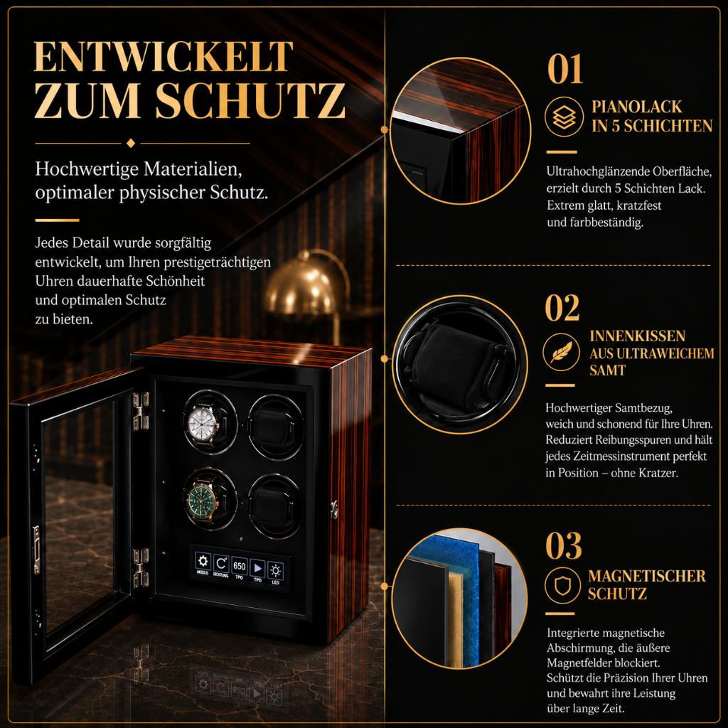 Automatischer Uhrenbeweger für 4 Uhren