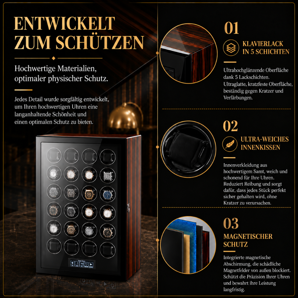 Automatischer Uhrenbeweger für 24 Uhren