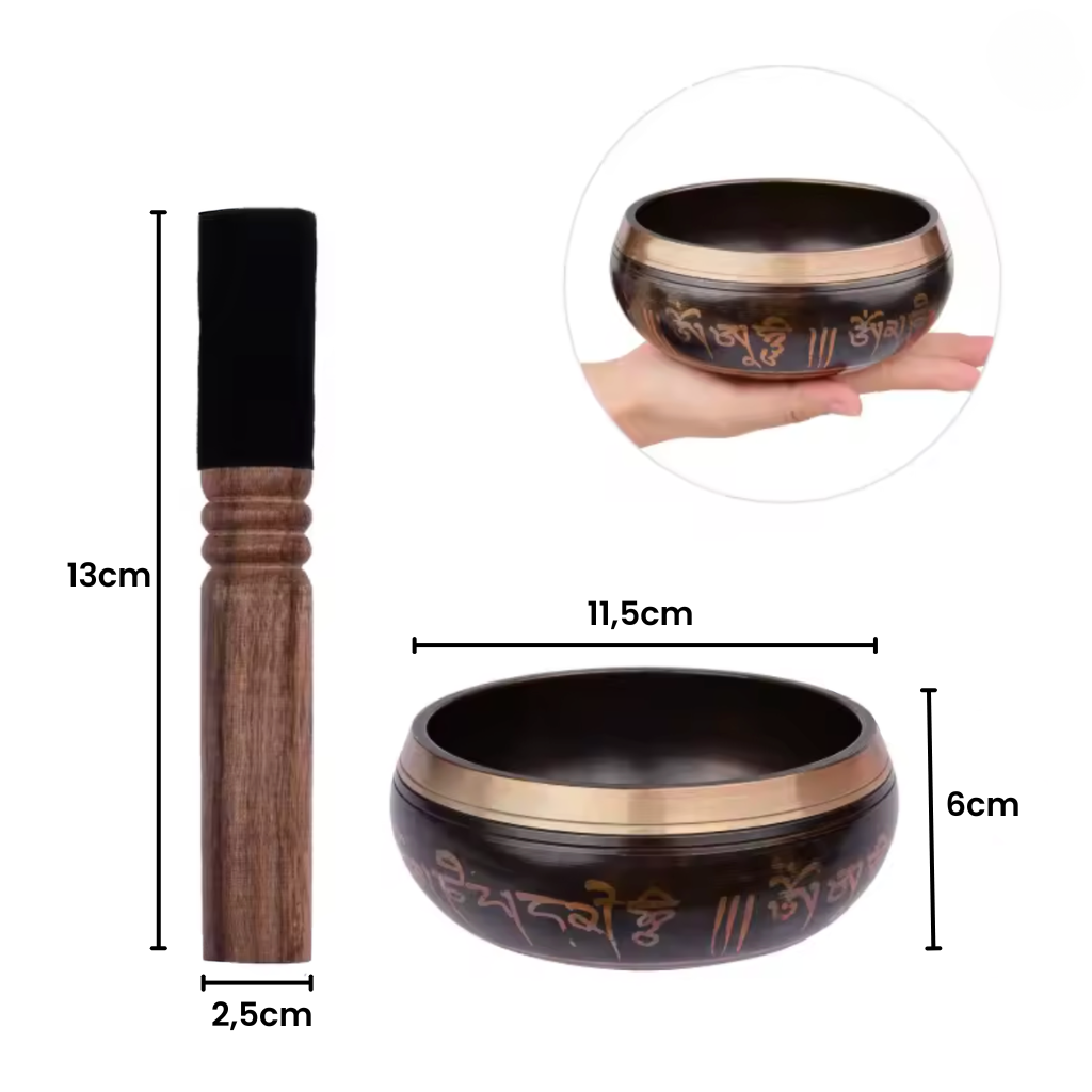 Bol tibétain métal taille