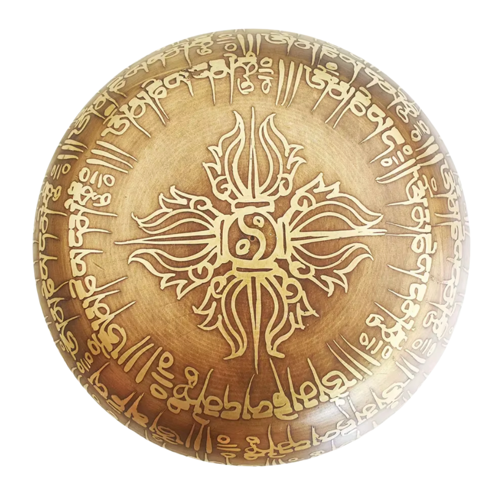 Bol tibétain motif métal dessous